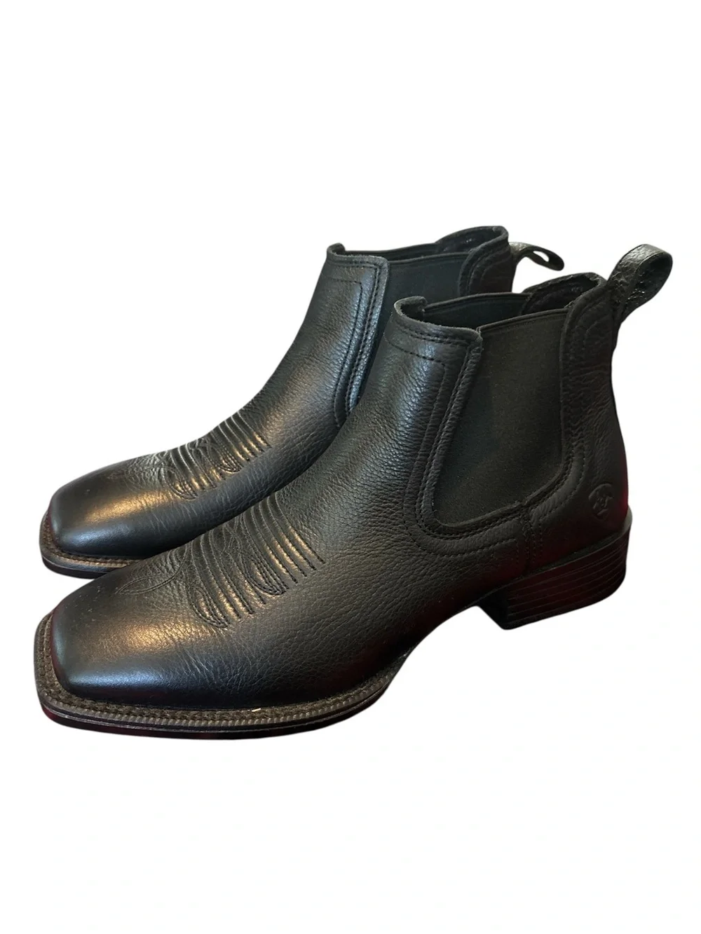 Black Leather Chelsea Boots - Unbranded